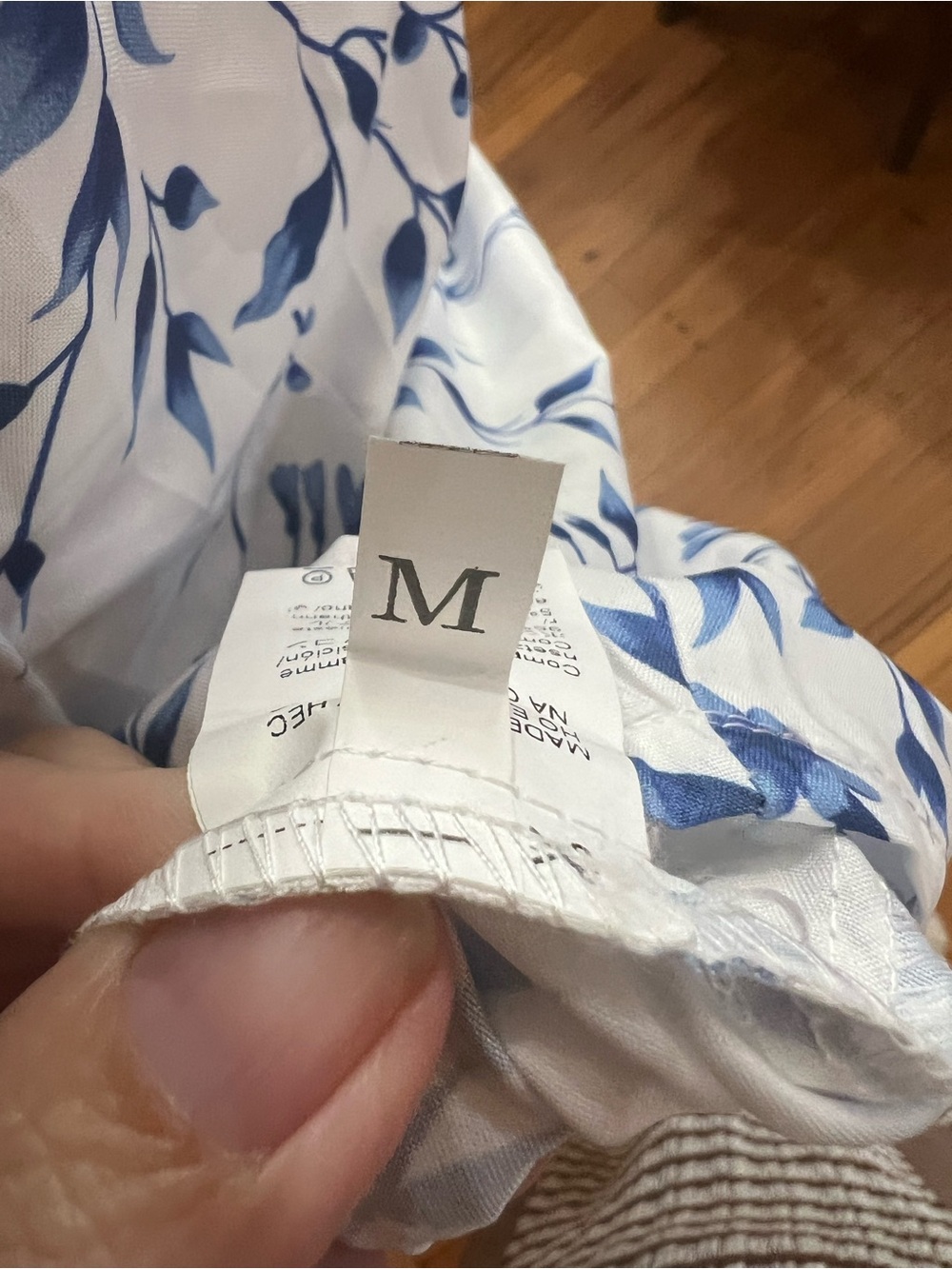 Cupshe White Blouse with Blue Botanical Print - Picture 4 of 5